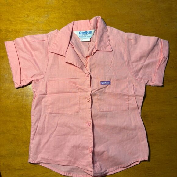 Oshkosh vintage made in USA Size 4 Button Down Pink - Picture 1 of 5